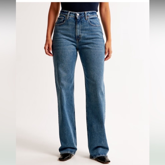 Abercrombie & Fitch Blue High Rise Jeans The 90s Relaxed Jean High Rise size 32 - Picture 3 of 9